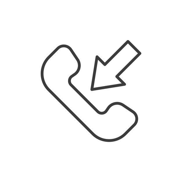 Incoming Call icon set call received vector symbol in black filled and outlined style