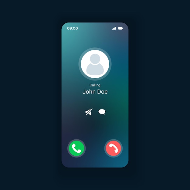 Incoming call smartphone interface template