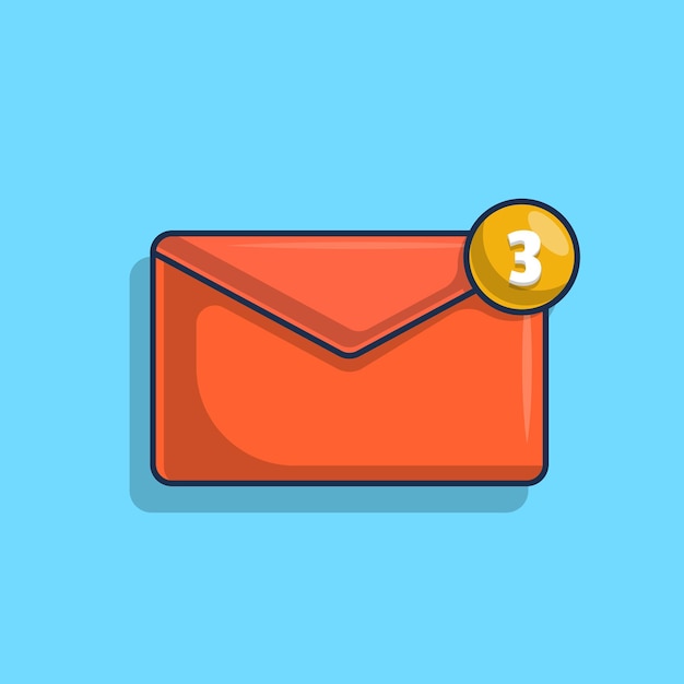 Incoming message notification icon illustration