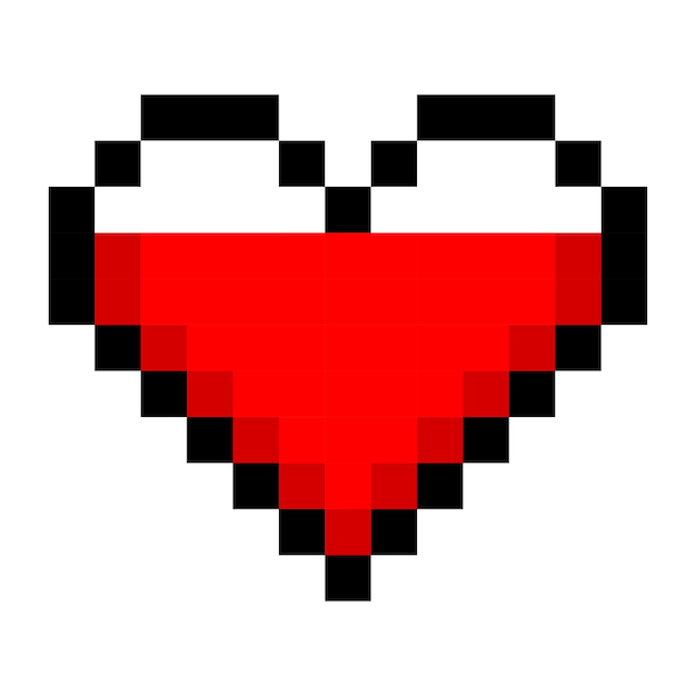 Icona del cuore pixelato incompleto amore incompiuto desiderio desiderio desiderio connessione incompleta affetto digitale icona della linea vettoriale per affari e pubblicità