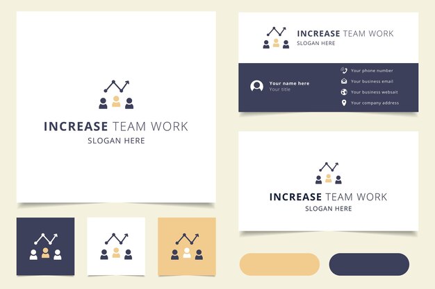 ベクトル 編集可能なスローガンブランディングでチームワークを高めるロゴデザイン
