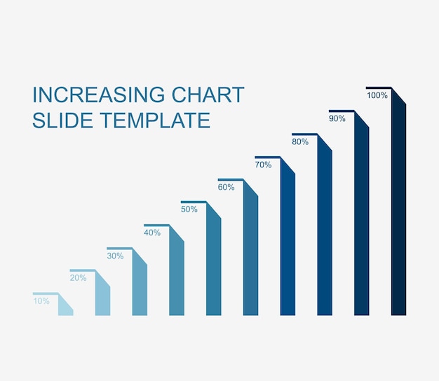 Vector increasing chart slide template