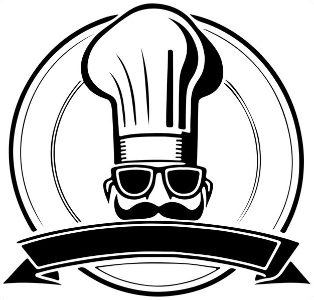 Vector incredible lovely vector art chef logo symbol