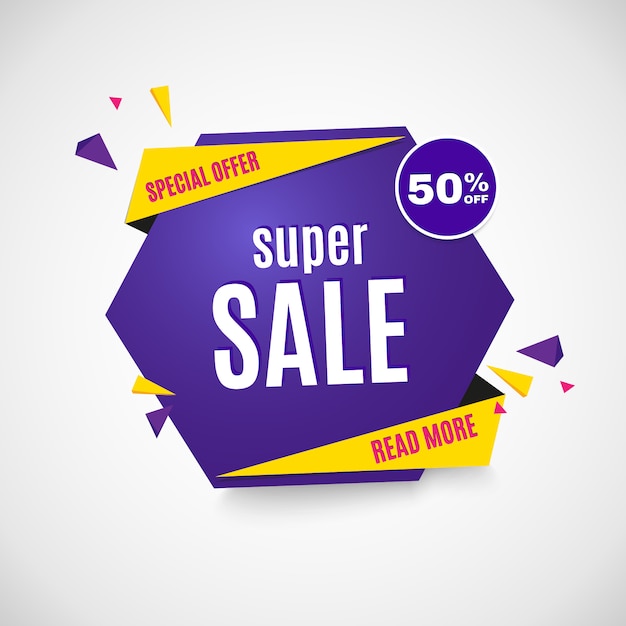 Incredible wow sale banner  template. big super sale special offer,  illustration.