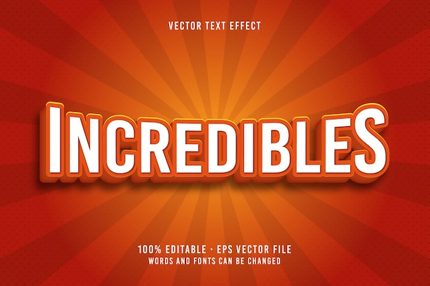 Incredibles text editable font effect