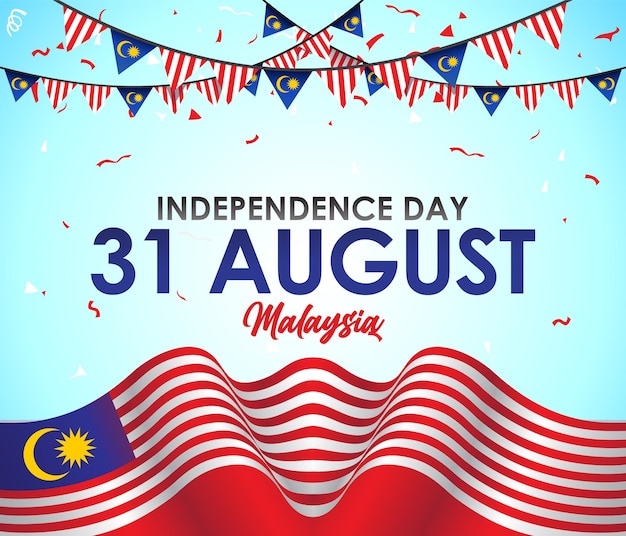 Independence Day 31 August of Malaysia illustration design