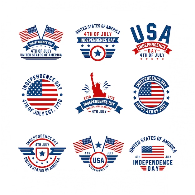 Vector independence day 4 th july usa badge collection