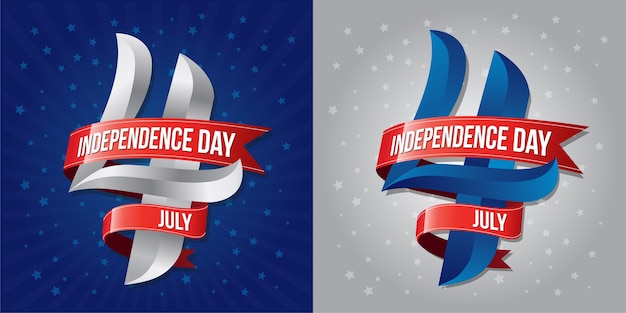 Giorno dell'indipendenza 4 luglio con nastri rossi