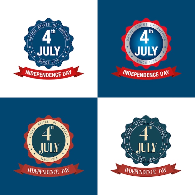 Independence day 4th july badges.