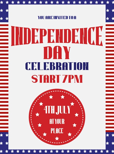 Independence day 4th of July party poster flyer social media post design