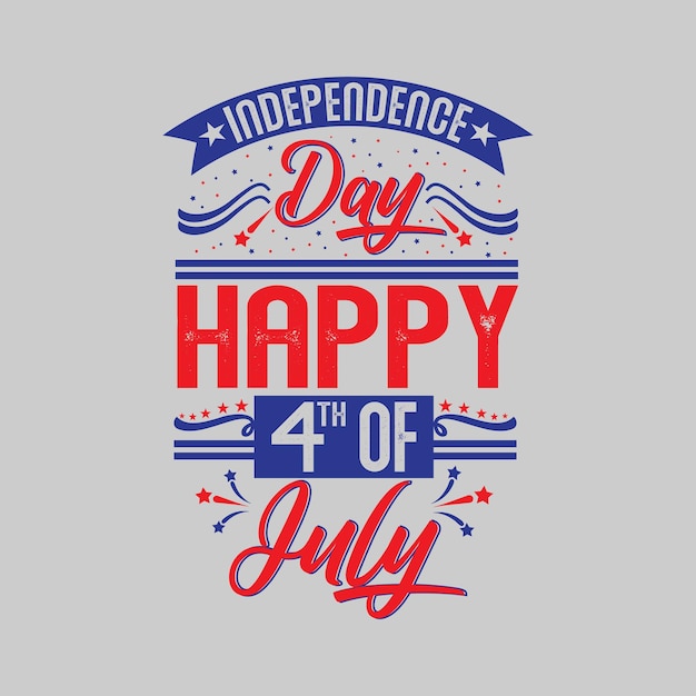 Vector independence day 4th of july typography design