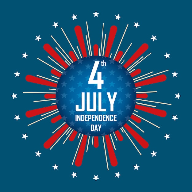 Vector independence day 4th july.