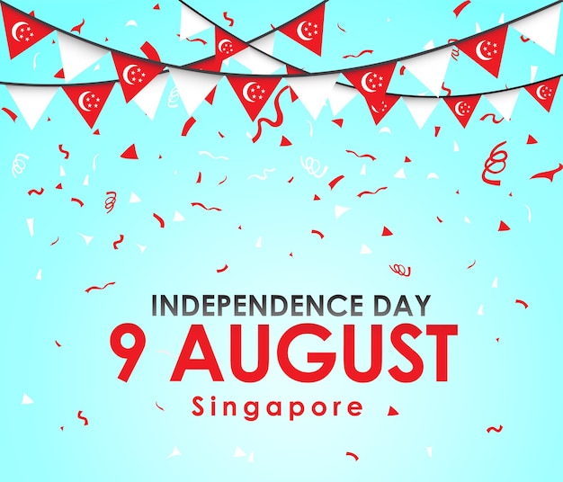 Independence Day 9 August of Singapore illustration design