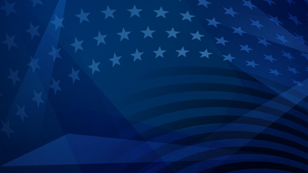 Vector independence day abstract background with elements of the american flag in dark blue colors