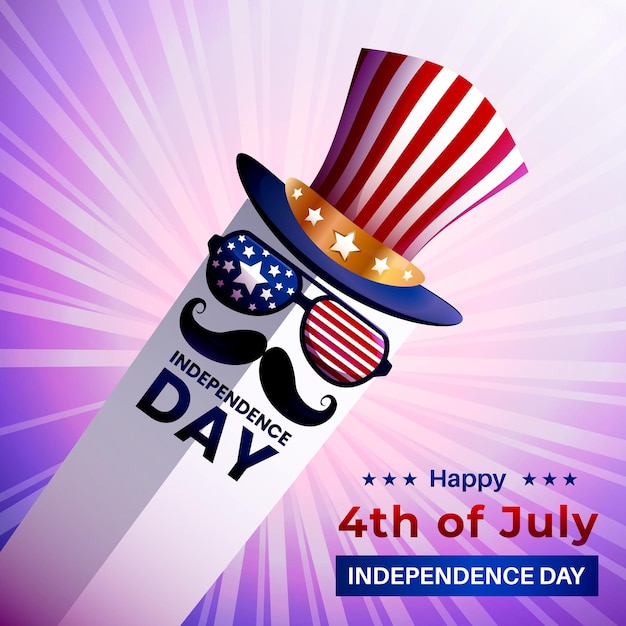 Independence day of america illustration suitable for banner or greeting card premium vector