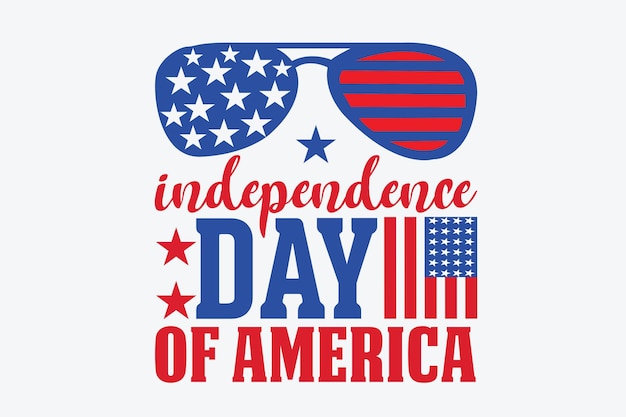 Independence day of america text with sunglasses and sunglasses. vector illustration. independence day of america text with sunglasses and sunglasses. a symbol of independence day of america.