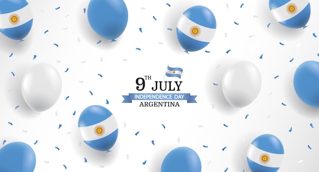 Sfondo del giorno dell'indipendenza dell'argentina con palloncini