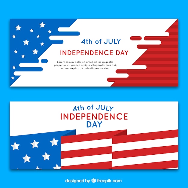 Vector independence day banners flag design