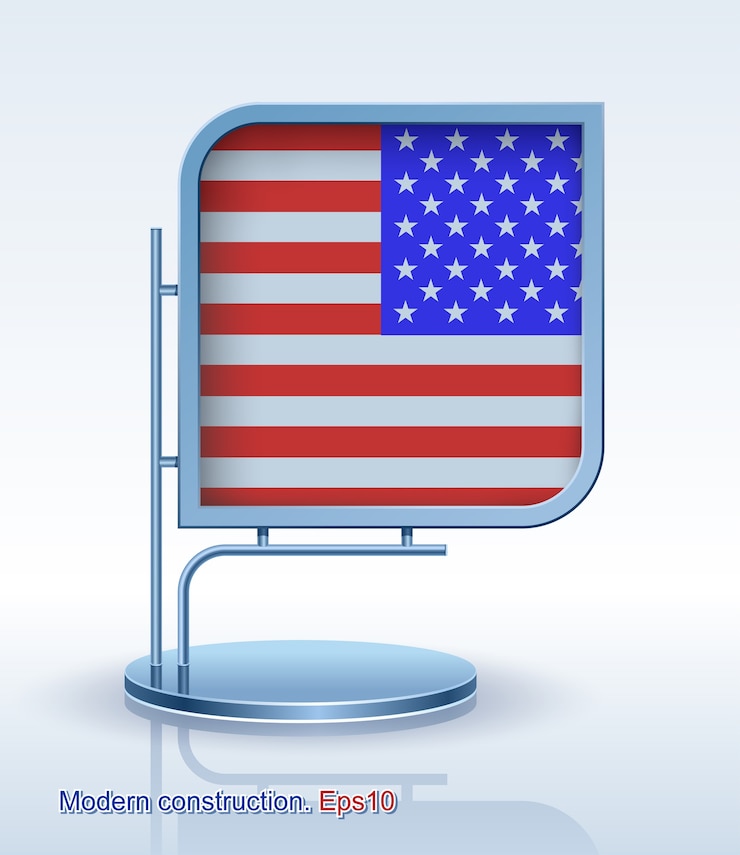 Vector independence day, board with flag