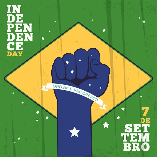 Vector independence day of brazil fist in the air