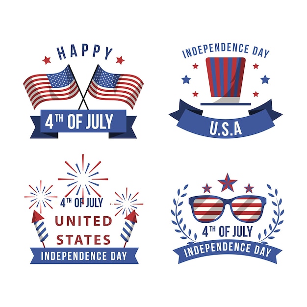 independence day celebration badges and emblems