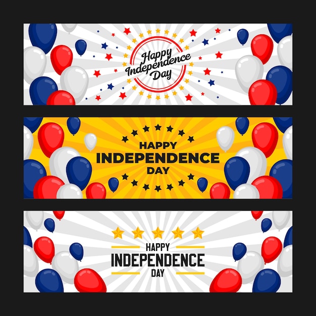 Independence Day Celebration Banner Set.