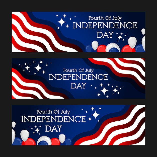 Independence Day Celebration Banner Set