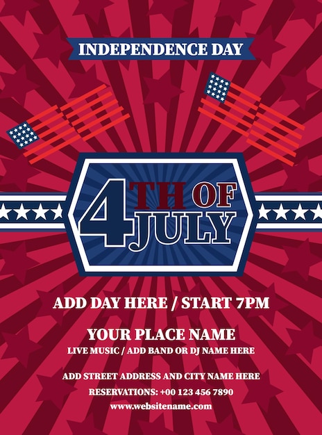 Vector independence day celebration flyer poster social media post design