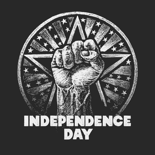 Giorno dell'indipendenza. gesso disegno sulla lavagna testurizzata