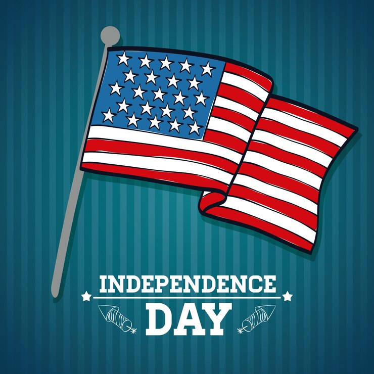 Vector independence day concept with icon design