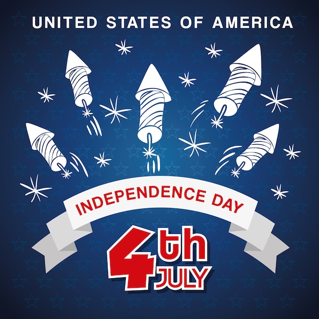 Vector independence day concept with icon design
