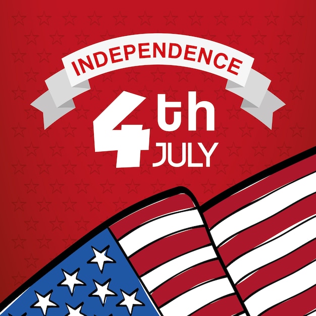 Independence day concept with icon design