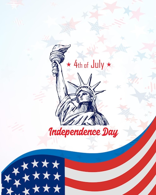 Vector independence day flat design theme usa