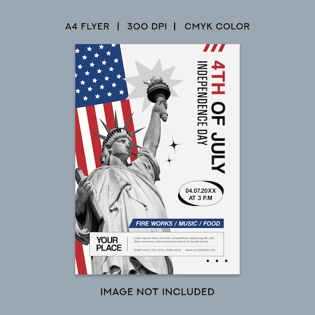 Vector independence day flyer template