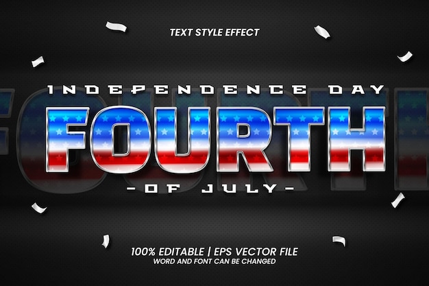 Vettore giorno dell'indipendenza 4 luglio stile realistico 3d
