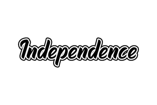 Independence day Hand drawn lettering isolated on white background