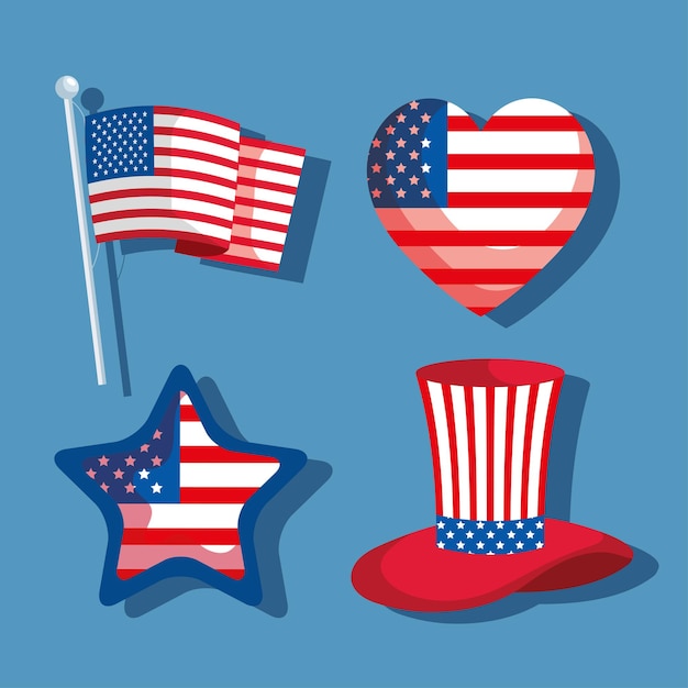 Independence day icon group