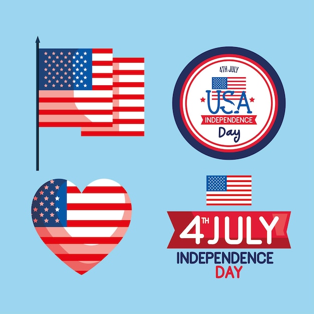 Independence day icon set