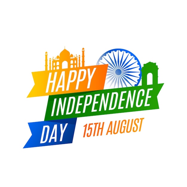 Independence day in india celebration on august 15 illustration