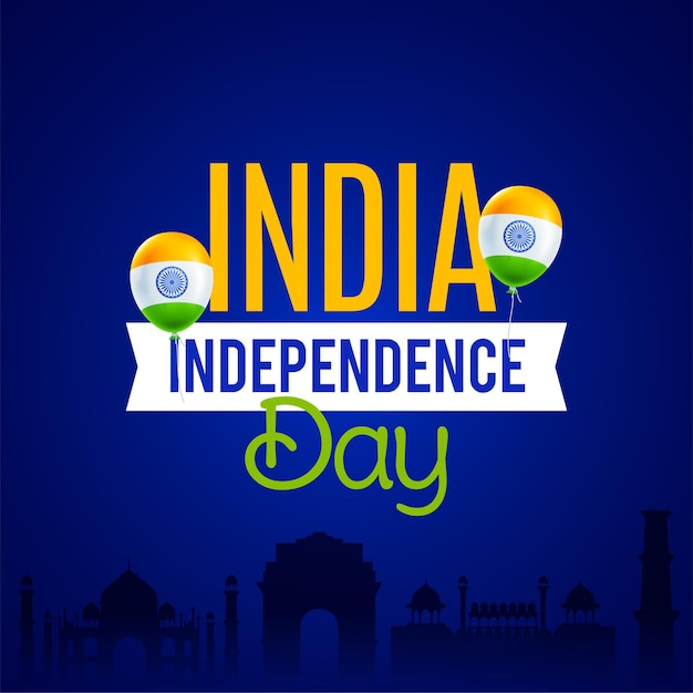 Independence day in India celebration on August 15 illustration