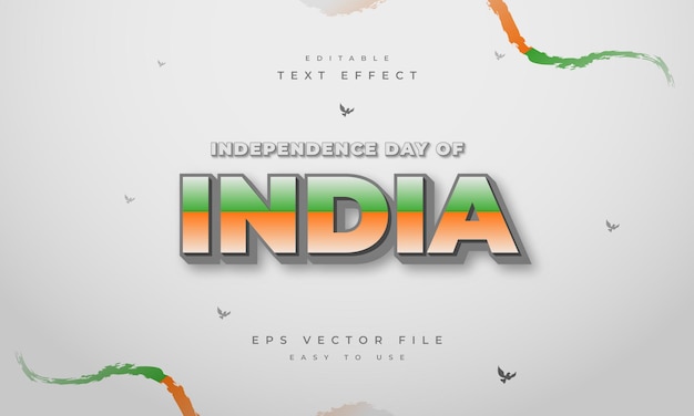 Independence day of india editable text effect