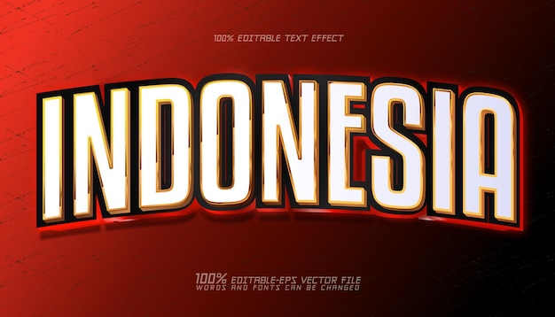 Festa dell'indipendenza indonesia effetto di testo modificabile 3d