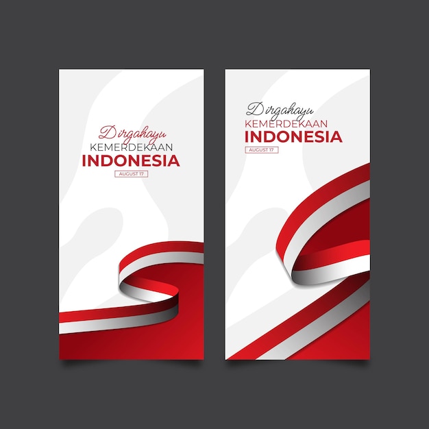 Independence day indonesia banner design template
