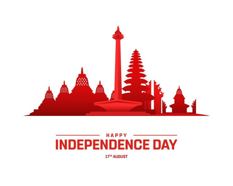 Vector インドネシアの独立記念日 インドネジアの独立記念日のタイポグラフィックデザイン 旗