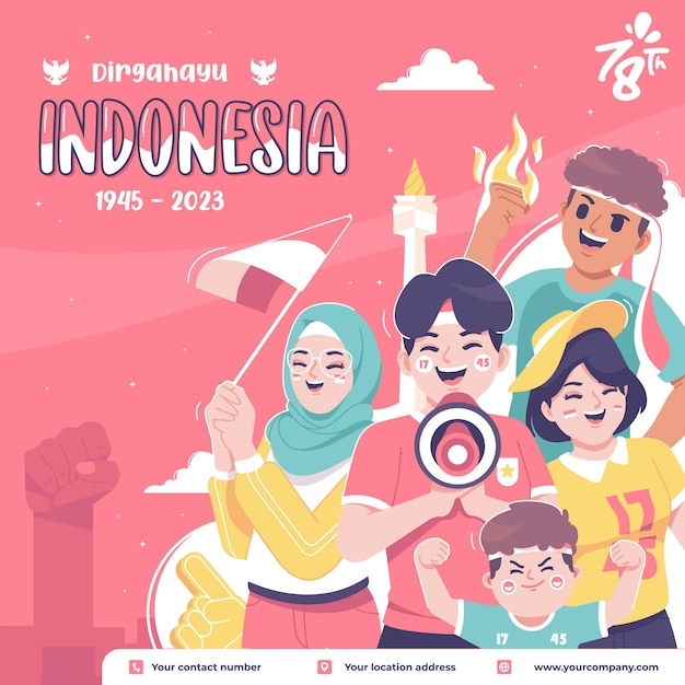 independence day of indonesia illustration background