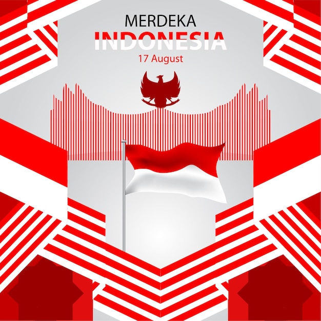 Vector independence day indonesia merdeka flyer vector