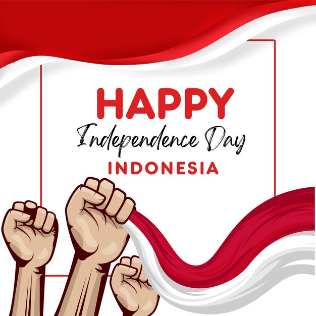 Vector independence day of indonesia vector illustration