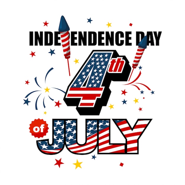 Вектор День независимости америки 4 июля