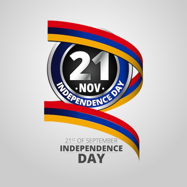 День независимости армении 21 ноября значок с развевающимся флагом