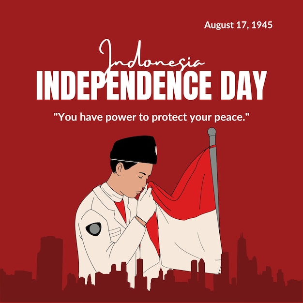 Вектор Иллюстрация вектора дня независимости индонезии